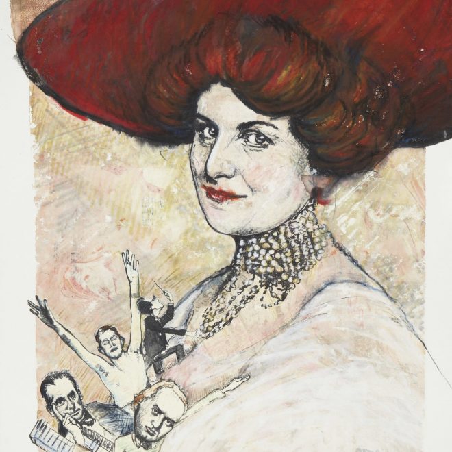 Alma Mahler-Werfel from the series “1913”, monotype silkscreen on lithography, 22” x 15"