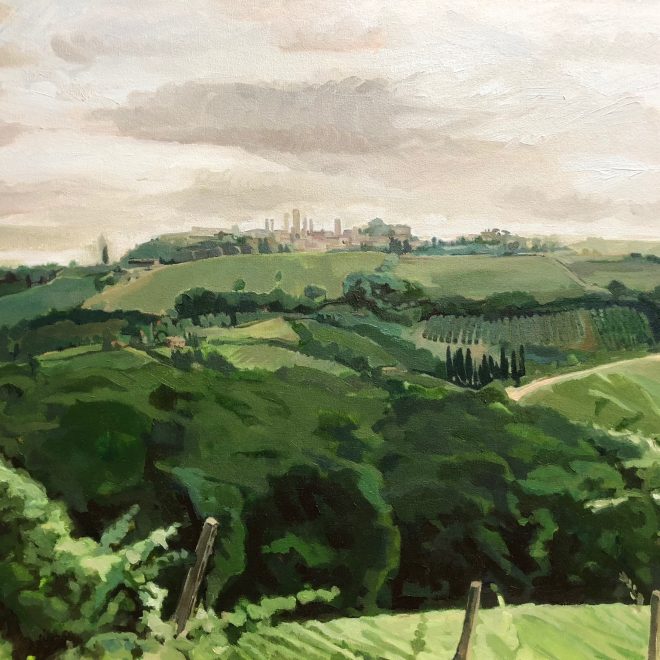 San Gimignano, Tuscany, oil on canvas, 30” x 40”