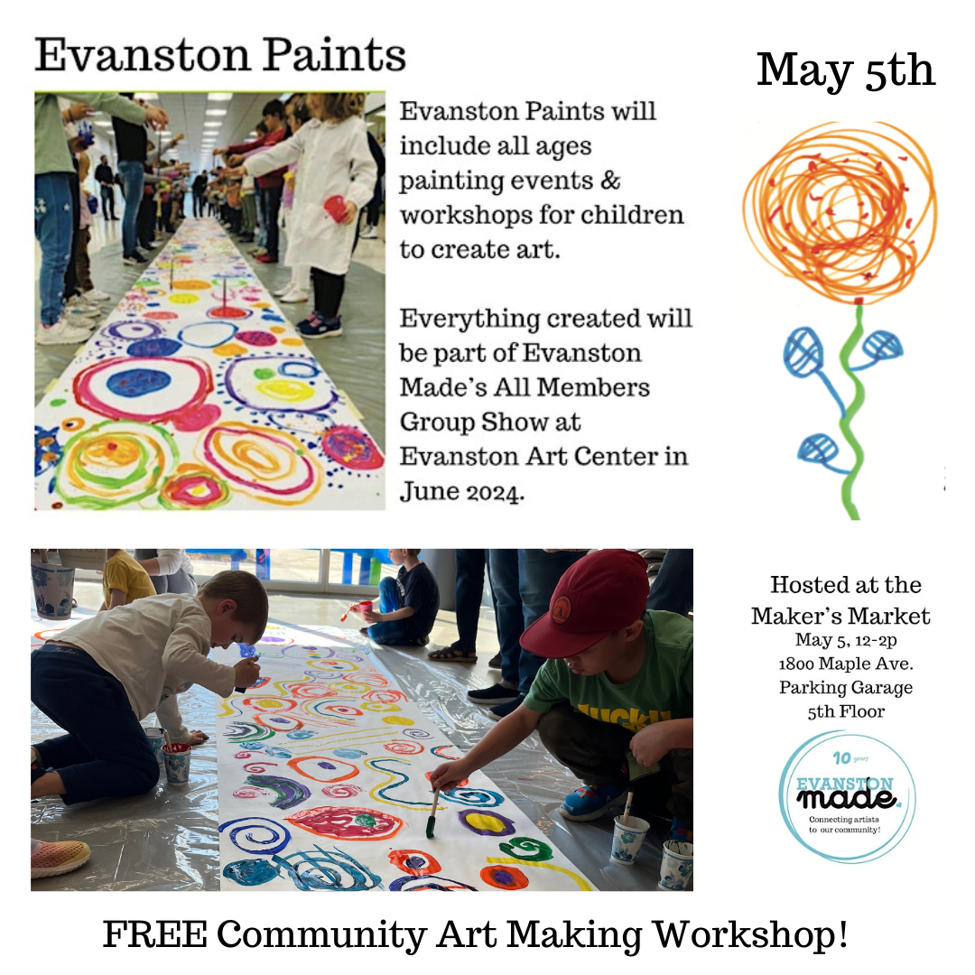 Evanston Paints Workshop at Makers Market on May 5